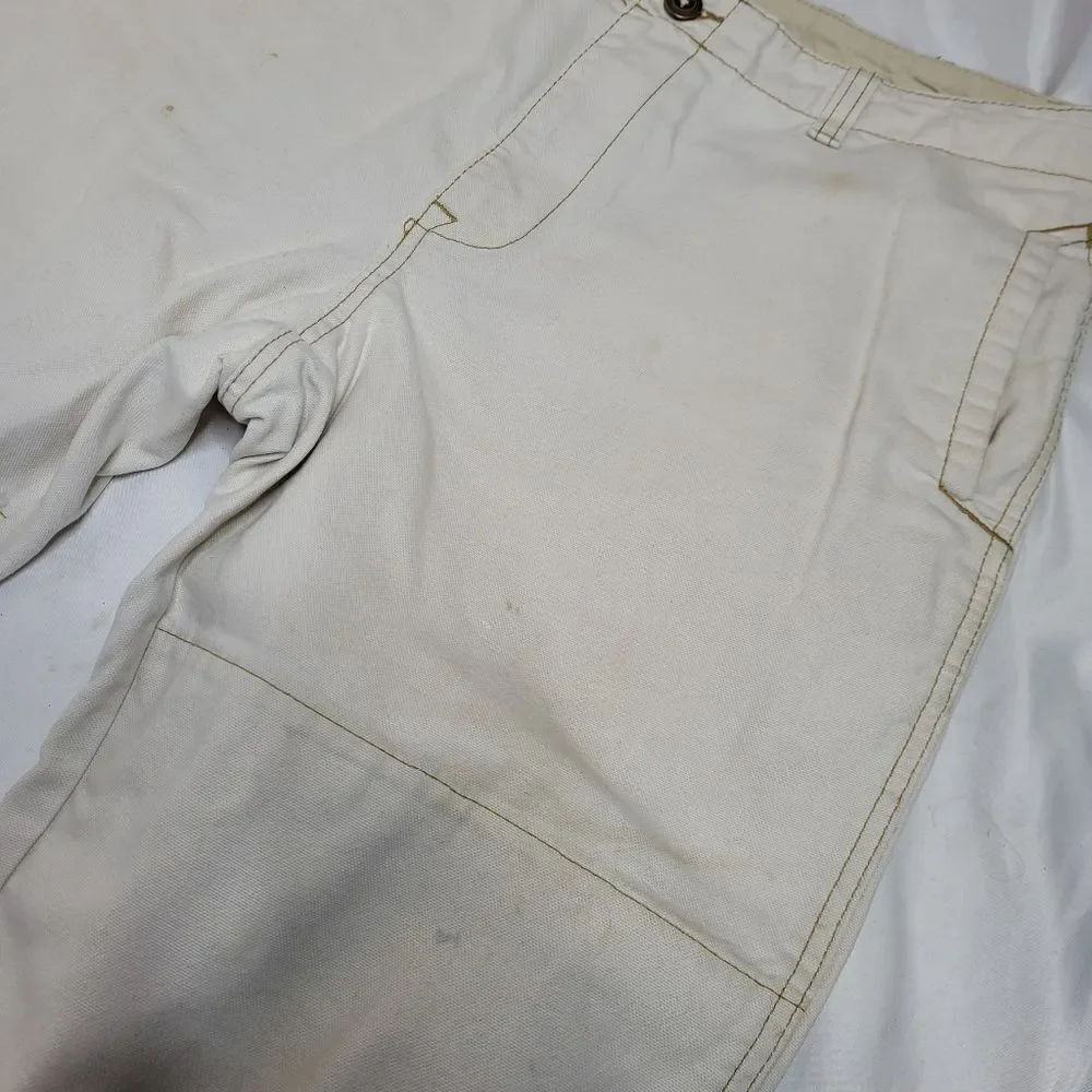 VINTAGE LL‎ Bean cream double knee straight leg gorp work pants 36x32